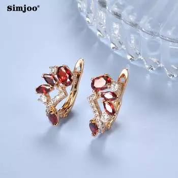 SIMJOO Серьги с цирконием, женские модные дизайнерские украшения