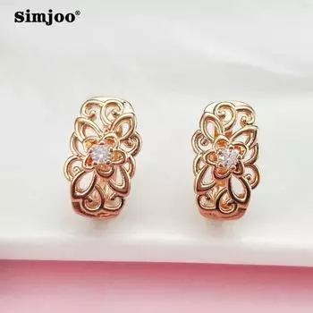SIMJOO серьги с цирконом, модные темпераментные серьги с резным цирконом для женщин