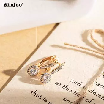 SIMJOO Серьги с цирконом, модные темпераментные серьги с простым дизайном, серьги из натурального камня