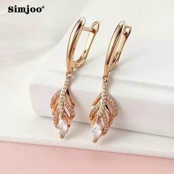 SIMJOO Серьги с символами розового золота, женские серьги в форме листьев