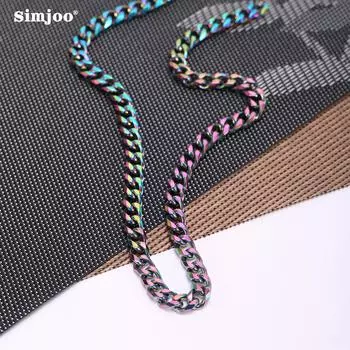 SIMJOO стильное ожерелье из титановой стали в стиле хип-хоп, панк, крутое цветное ожерелье для мужчин и женщин 46cm