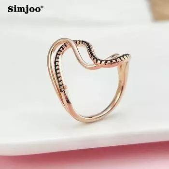 SIMJOO Стильное женское кольцо с цирконом индивидуальной формы неправильной формы 6