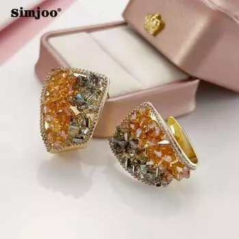 SIMJOO Стильные серьги двойного соответствия с геометрическим дизайном