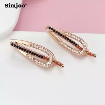 SIMJOO Стильные женские серьги цвета розового золота с простыми циркониевыми серьгами