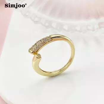 SIMJOO Стильный геометрический дизайн с отверстиями из циркона open