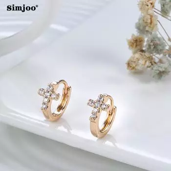 SIMJOO Темпераментные серьги-гвоздики с цирконом и стильной индивидуальностью