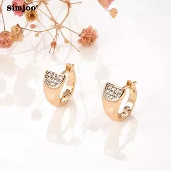 SIMJOO темпераментные серьги с цирконом, женские модные серьги с кристаллами щедрого дизайна