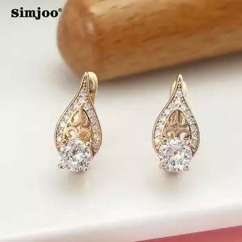 SIMJOO Темпераментные серьги Серьги с геометрическим узором из розового золота и циркона