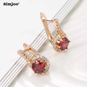SIMJOO Темпераментные женские серьги с цирконом, модные серьги с цирконием