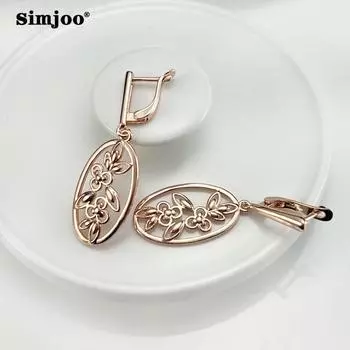 SIMJOO Винтажные полые серьги из розового золота
