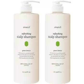 Simlio Освежающий шампунь для кожи головы Green Breeze, 1 л, 2 шт.