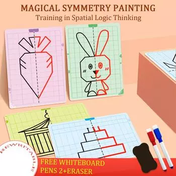 Симметричная живопись, графическая симметрия, детский сад, средний и большой класс, образовательная художественная зона, материалы, самодельные учебные пособия 2 мл One Size