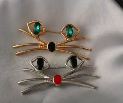 Симпатичная брошь кошачий глаз аксессуары для одежды корсаж золотой