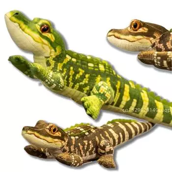 Симпатичная длинная плюшевая кукла-подушка из крокодила, зеленая, коричневая, реалистичная плюшевая игрушка-рептилия, украшение для дома, подарок на день рождения для мальчиков about 50cm