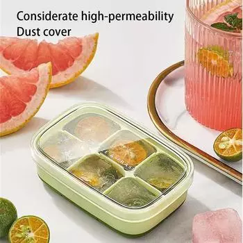 Симпатичная форма для кубиков льда с крышкой для летнего домашнего использования на открытом воздухе для кемпинга, пикника, напитка, кубика льда своими руками, пищевой силикон, легко извлекается из формы