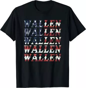 Симпатичная футболка унисекс с американским флагом Wallen, красная, белая, синяя футболка Merch Out S
