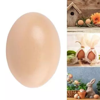 Симпатичная гладкая поверхность Экологичная имитация яйца Деревянная подделка DIY окрашенная для подарков