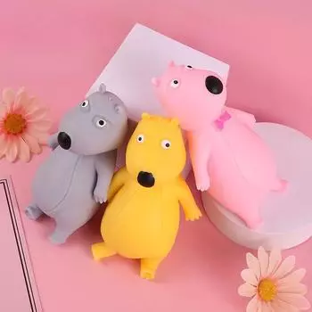 Симпатичная игрушка для сжимания домашних животных, сменная кукла, декомпрессионная игрушка, милый глупый медведь, сжимающие игрушки Random Color