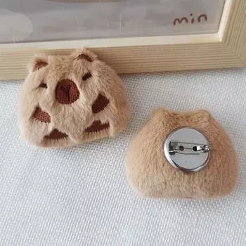 Симпатичная капибара, плюшевая кукла, брошь, пушистая мягкая набивная одежда, значок, булавки