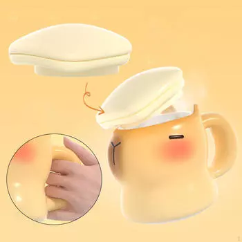 Милая керамическая чашка Capybara, кружка для молока, керамика, 13,5 унций, посуда для питья кофе