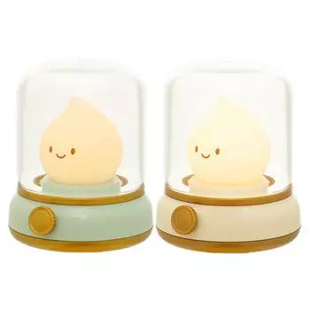 Симпатичная керосиновая лампа USB перезаряжаемая с регулируемой яркостью свеча ночник сон успокаивающий D бежевый