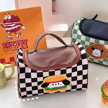 Симпатичная косметичка женская сумка большой вместимости дорожная переносная сумка для туалетных принадлежностей и косметики переносная сумка для хранения чёрный