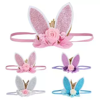 Симпатичная лента для волос с кроличьими ушками для девочек, шапки, детские аксессуары для волос, украшение Light Pink