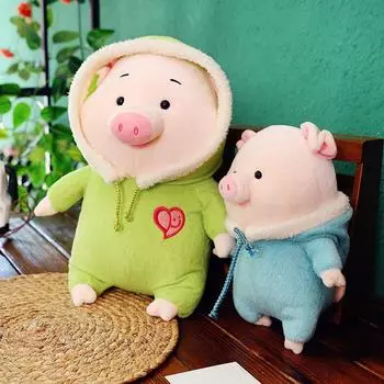 Симпатичная маленькая шляпа, мягкие игрушки в виде свиньи * подарок на День святого Валентина 28 cm (0.2KG) синий