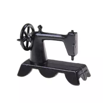 Симпатичная мини 1:12 миниатюрных черных швейных машин для кукольного домика