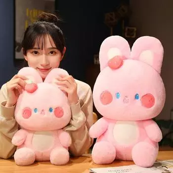 Симпатичная мягкая кукла-игрушка Розовый кролик Прекрасное украшение Мягкая кукла Мягкая игрушка-животное из мультфильма Пасхальная игрушка