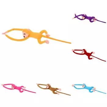 Симпатичная мягкая обезьянка, плюшевая игрушка, кукла, длинная рука, висит Гиббонс, детский подарок на день рождения розовый