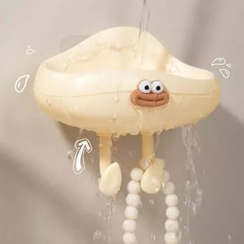 Симпатичная мыльница в виде облака, настенная мыльница, многоцелевой крючок для полотенец, вешалка, дренажная стойка для хранения, принадлежности для ванной комнаты