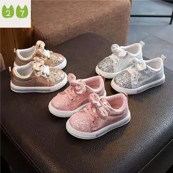 Симпатичная обувь для девочек, детская повседневная обувь с бантом, детские кроссовки, детская обувь 21 розовый