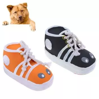 Симпатичная обувь для домашних собак, щенков, устойчивая к укусам, интерактивная обучающая звуковая игрушка оранжевый