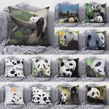 Симпатичная панда с животным узором, чехол для подушки для дома, гостиной, дивана, спальни, украшение, квадратная наволочка 40X40CM