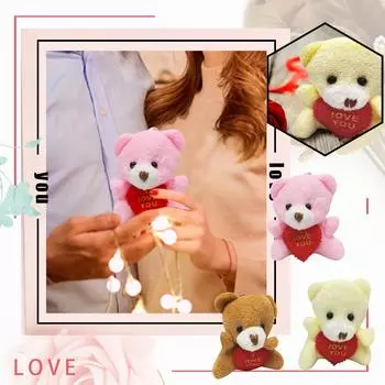 Симпатичная плюшевая мягкая хлопковая плюшевая кукла-животное длиной 6 см. A разноцветный