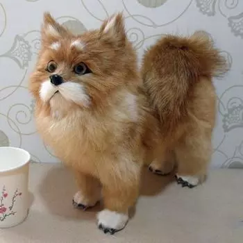 Симпатичная плюшевая собака Хироми, реквизит для фотосъемки, настольный автомобиль, домашний декор, украшение, подарок для детей