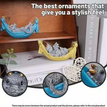 Симпатичная подвесная статуя дракона, подвесная спящая скульптура дракона, наружное украшение One Size синий