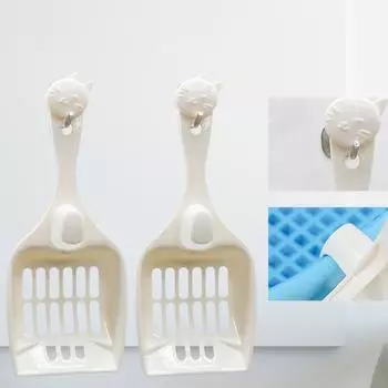 Симпатичная полая лопата для котенка, пластиковый совок для чистки домашних животных one size