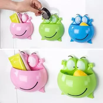 Симпатичная присоска-лягушка, настенный держатель для зубных щеток, стойка для хранения зубной пасты