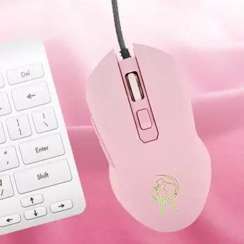 Симпатичная проводная мышь Lovely Pink Mute розовый