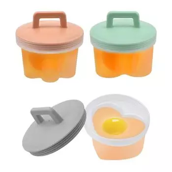 Симпатичная яйцеварка 4 шт./комплект пластиковая яйцеварка с крышкой щетка кухонная утварь форма для выпечки инструмент для яиц кухонный инструмент для приготовления пищи Pink
