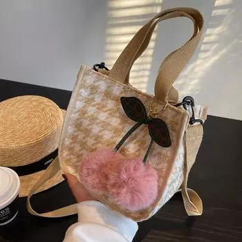 Симпатичная японская холщовая сумка для девочек, студенток, повседневная универсальная сумка через плечо