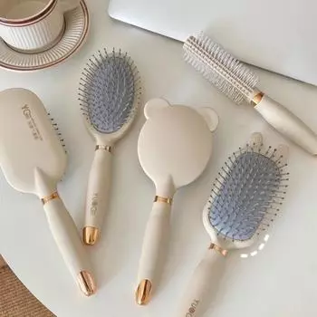 Симпатичная расческа с воздушной подушкой, антистатическая, выхлопная, массажная, домашняя, женская, длинная, пушистая, для завивки волос, с чистящим средством