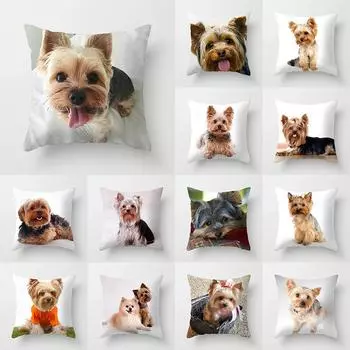 Симпатичная серия щенков, наволочка для дома, спальни, гостиной, дивана, наволочка, украшение для детской комнаты, наволочка из кожи персика 40x40cm