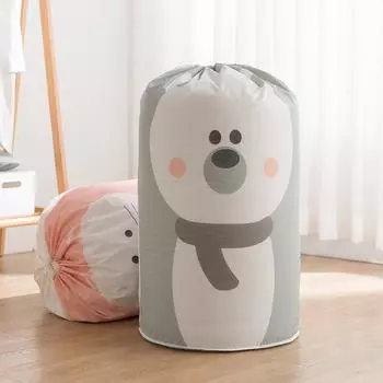 Симпатичная складная сумка для хранения одежды с завязками на шнурке, водонепроницаемое одеяло для хранения одежды синий