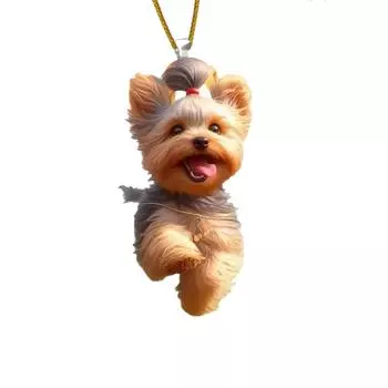 Симпатичная собака акриловая плоская подвесная елка One Size хаки