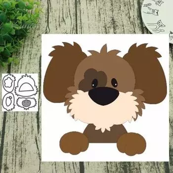 Симпатичная собака, металлические штампы, сделай сам, скрапбукинг, тиснение, бумажные карты, фото трафарет серебряный