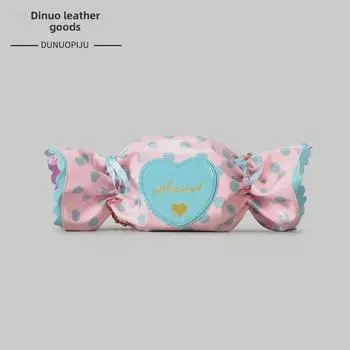 Симпатичная сумка через плечо из ПВХ в форме конфеты - Дизайн любовного письма для женщин жёлтый