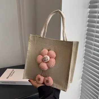 Симпатичная сумка для бенто ins льняная сумка-тоут для студента сотня выходи с сумкой-тоут льняная сумка для ланча женская